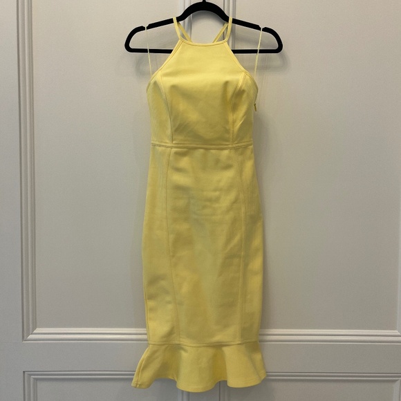 Byrdie Bandage Midi Dress - Yellow Size Small - Picture 3 of 4